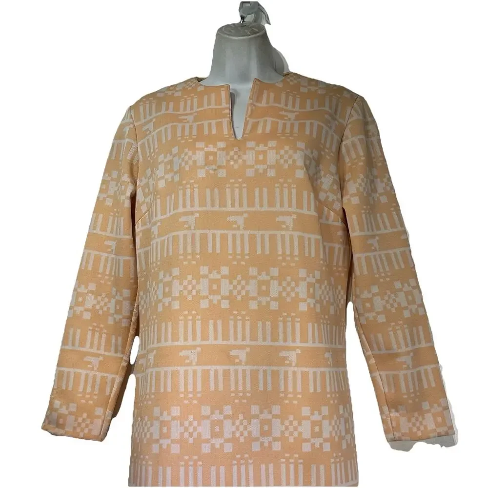 vintage bleeker street 60s Union made orange geometric dress Size 14